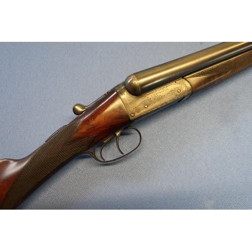 627 - E. J. Churchill 12B side by side box lock shotgun, with  30 inch barrels, choke 1/2 and 3/4, 2 and 3... 