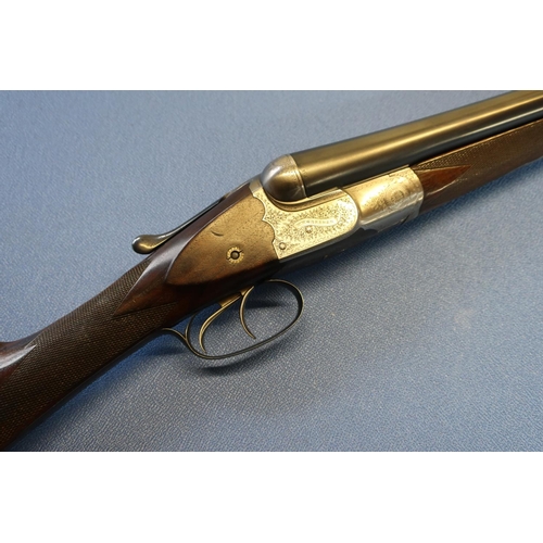 628 - W. W. Greener G1 12B side by side ejector shotgun, with bar in action and patent side safety, with 2... 