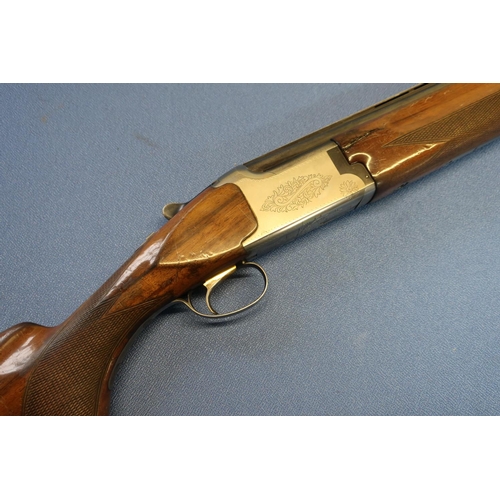 629 - Miroku 12B over and under ejector shotgun, with 28 inch barrels, choke 3/4 and 1/4, single trigger a... 