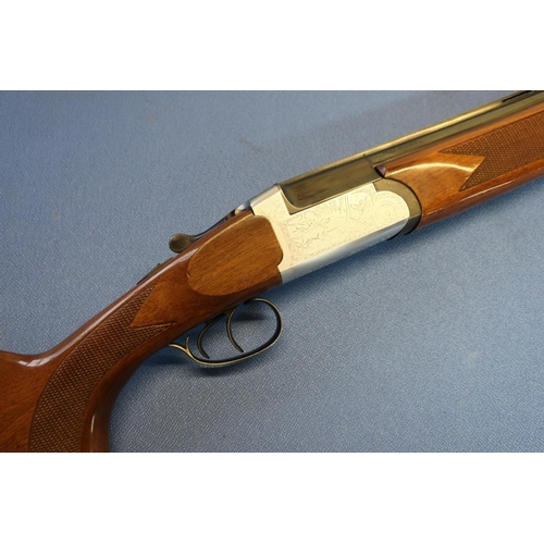 633 - Maroccini 12B over and under shotgun, with 27 1/2 inch barrels, 15 inch pistol grip stock, serial no... 