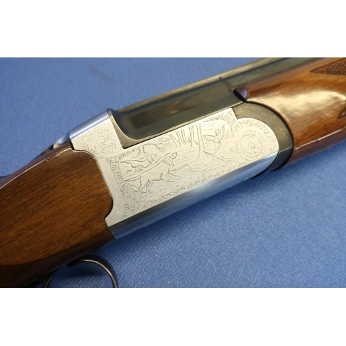 633 - Maroccini 12B over and under shotgun, with 27 1/2 inch barrels, 15 inch pistol grip stock, serial no... 