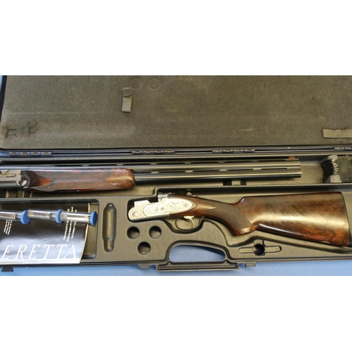 637 - Cased Beretta 687 EELL sporting 12B over and under sidelock ejector shotgun, with 28 inch multichoke... 