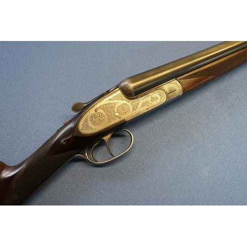 651 - Aya no. 1 12B side by side sidelock ejector shotgun, 26 inch barrels, choke IC and 1/2, with 2 3/4 i... 