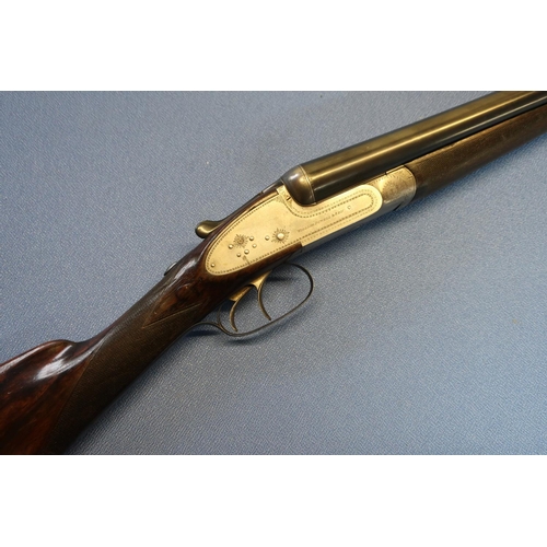 653 - Cased William Powell & Son 12B side by side sidelock ejector shotgun with 30 inch barrels, choke CYC... 