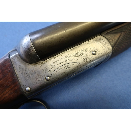 696 - William Evans from Purdey London 12 bore side by side shotgun with 30 inch barrels, choke 1/4 & 1/4,... 