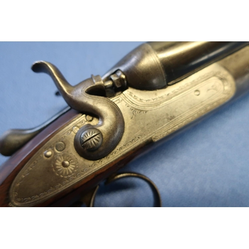 699 - Fletcher & Son of Gloucester 28B hammer gun with bar in action and 30 inch resleeved barrels, with 2... 