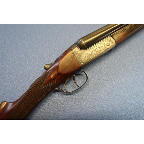 701 - Cased Midland Gun Co 20B side by side ejector shotgun, with 28 inch barrels, 2 3/4 inch chambers, ch... 