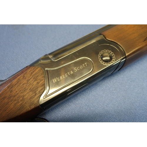 710 - Webley & Scott 920K 20B over and under ejector shotgun, with 28 inch barrels, with raised top vented... 