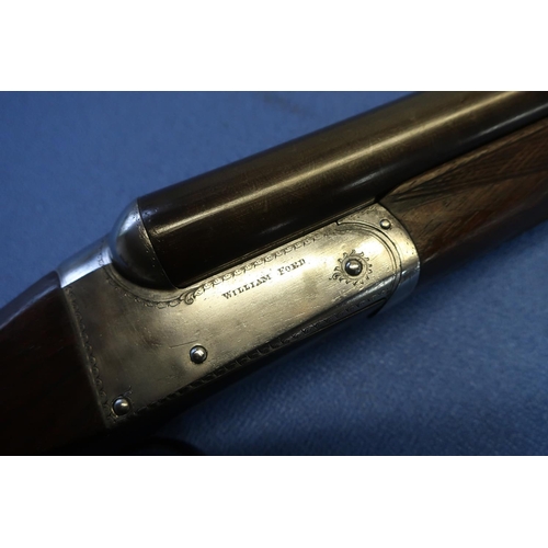 713 - William Ford 16B side by side ejector shotgun, with 26 1/4 inch barrels, 2 3/4 inch chambers, choke ... 