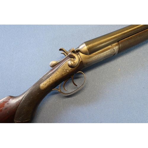 754 - W & J. Davis 12 bore side by side hammer gun, serial no. 10 (shotgun certificate required)