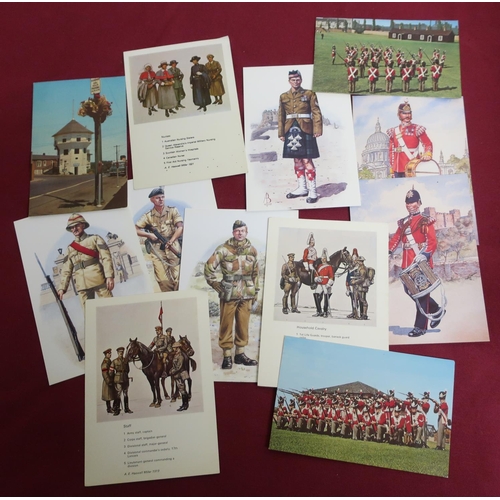 108 - Large quantity of military postcards, various uniforms regiments etc