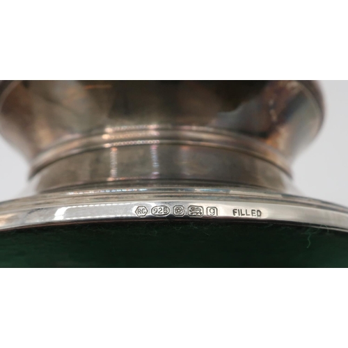 364 - Silver filled capstan shaped stand, (D12.6cm, H5cm)