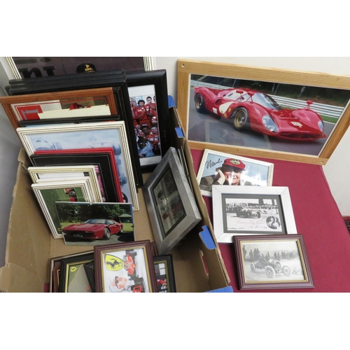 506 - Ferrari F1 drivers: signed and facsimile signed photos, some with COA, Ferrari wall mirrors, other f... 