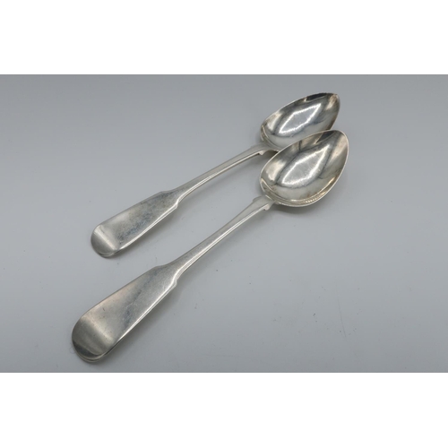 4 - Geo. III Scottish hallmarked silver Old English pattern desert spoon, Edinburgh 1817, maker M&A anot... 