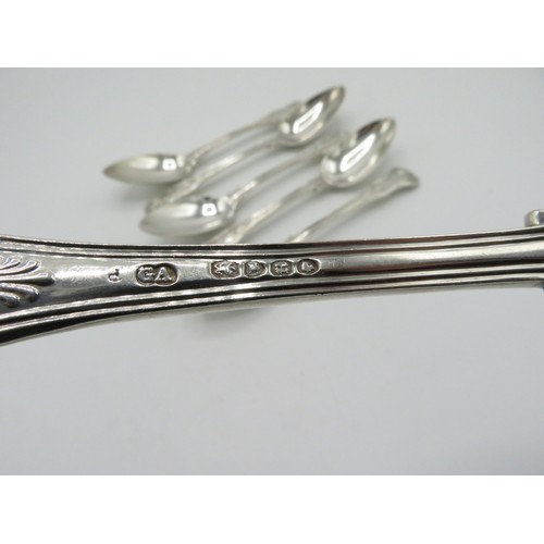5 - Set of six Victorian hallmarked silver Kings pattern dessert spoons, London 1845 by George William A... 