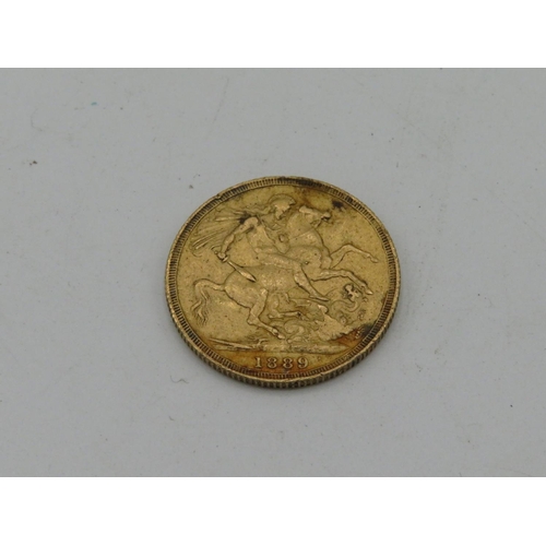 130 - Victorian gold full Sovereign, 1889