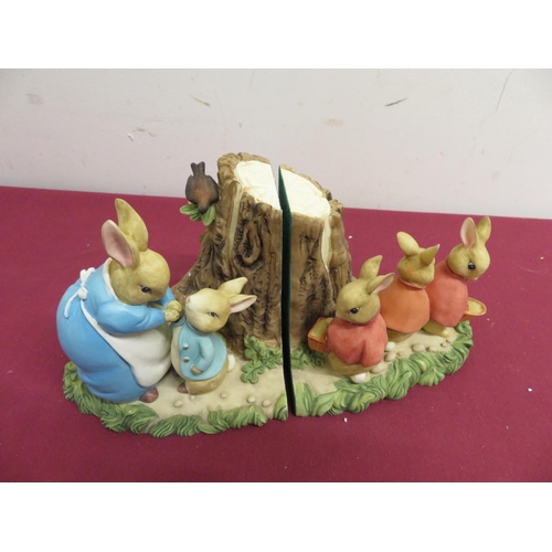 172 - Border Fine Arts Studio The World of Beatrix Potter: Peter Rabbit bookends and Mrs Rabbit bookends, ... 