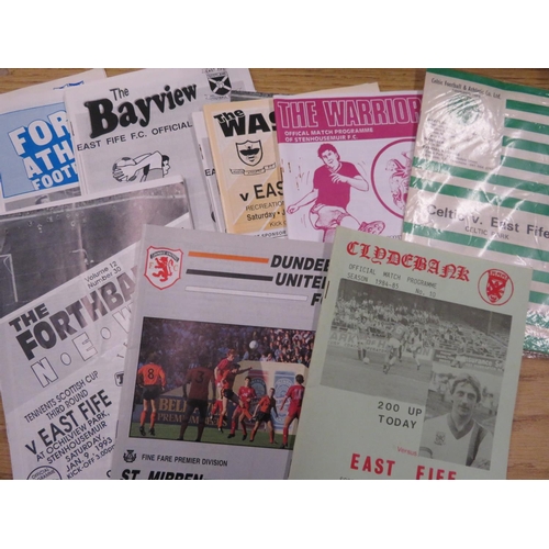 35 - Victorian newspaper, a collection of post 1970s East Fife home and away football programmes includin... 