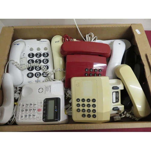 373 - Two BT Big Button Plus landline telephones and other BT telephones