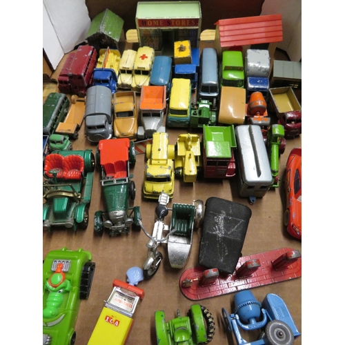 44 - Collection of Matchbox, Lesney and other small scale diecast vehicles, matchbox shop etc (two boxes)