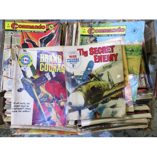 59 - Box containing extremely large quantity of The Commando paperback comics, including The Black Eagle,... 
