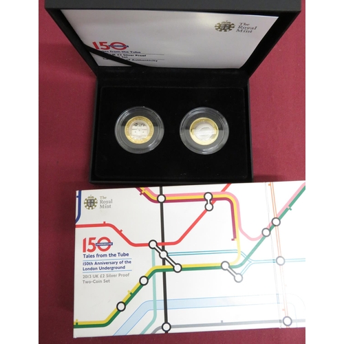 3 - Royal Mint 150th Anniversary of the London Underground, Tales from the Tube, £2 silver proof two coi... 
