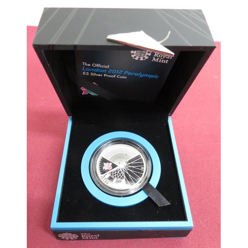 6 - Royal Mint The Official London 2012 Paralympic £5 Silver Proof coin, in case