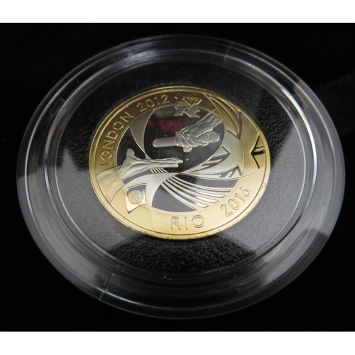 7 - Royal Mint The Official London 2012 Handover to Rio Olympic £2 Silver Proof Coin, & 2008 UK Olympic ... 