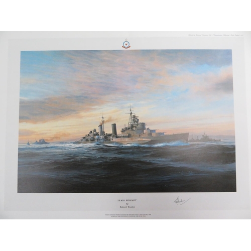 117 - Geoff Hunt, 'HMS Victory at Trafalgar', three ltd. ed. prints, signed by artist, after Robert Taylor... 