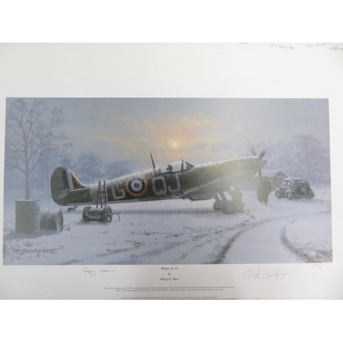 126 - Philip E West signed artist proof No.13/25 with multiple signatures, 