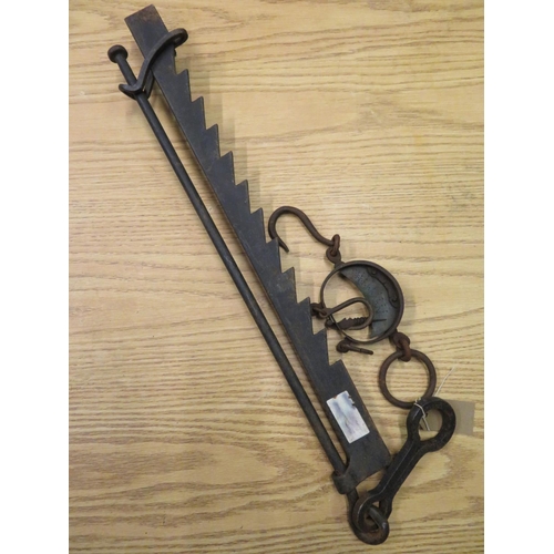 297 - 20th C wrought iron hanging butchers scales