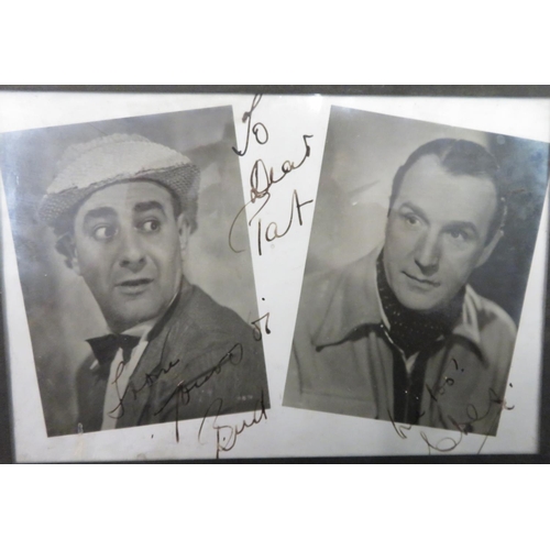 302 - Flanagan & Allen - two photographs framed as one, with signed dedication 'To Dear Pat' Bud & Ches