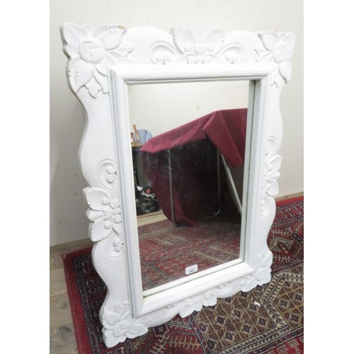 365 - Next white finish bathroom mirror H78cm W57cm D19cm, a Meakin Ironstone china wash bowl and a rectan... 