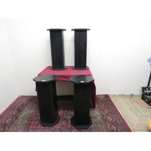 366 - Set of four square display plinths, with octagonal tops and bases, H66cm W33cm (4)
