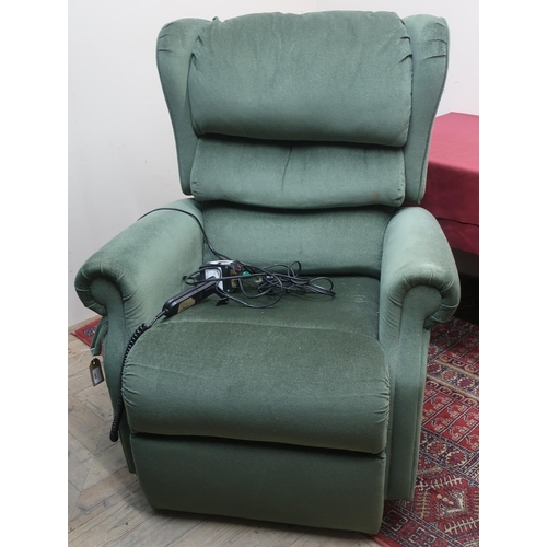 340 - Great British Mobility Group electric reclining armchair, upholstered in green dralon