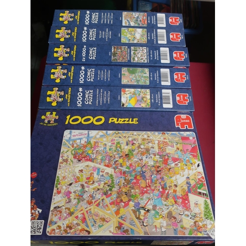 386 - Six Jan van Haastern 1000 pc jigsaws, unopened, not checked for completeness (6)