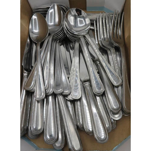 419 - Set of Housley beaded Old English pattern stainless steel cutlery for six covers, 48pcs