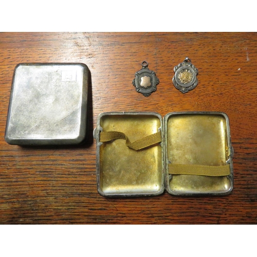 435 - Geo. V hallmarked engine turned silver cigarette case, Birmingham 1929, two Geo. VI hallmarked silve... 