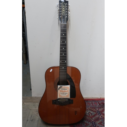 475 - Eko Rio Grande 12 acoustic guitar with manufactures label No.200478, D'Addario Pro-Arte guitar strin... 