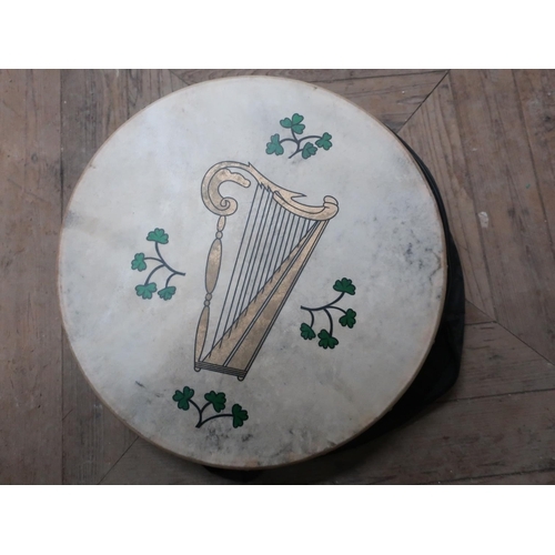 476 - Irish Bodhrán drum with baton and case