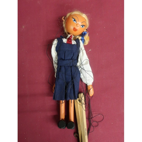 377 - Pelham type SS-School Girl puppet in original box, vintage Monopoly and Cluedo games with boards, Ma... 