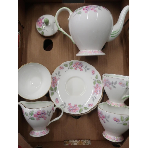 478 - Mid 20th C Foley floral pattern Tea for Two tea set