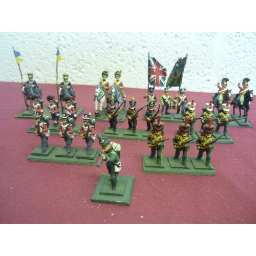 75a - Metal case containing  large selection of various painted Napoleonic figures including foot soldiers... 