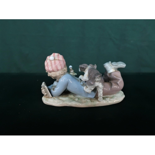 38 - Lladro figurine 5451 “Study Buddies” in original box, H10cm and Lladro figurine 7619 “All Aboard” in... 