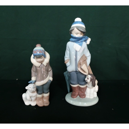 134 - Lladro figurine 5238 “Eskimo Boy Wipet”, H15cm and Lladro figurine 5220 “Winter” in original box, H2... 