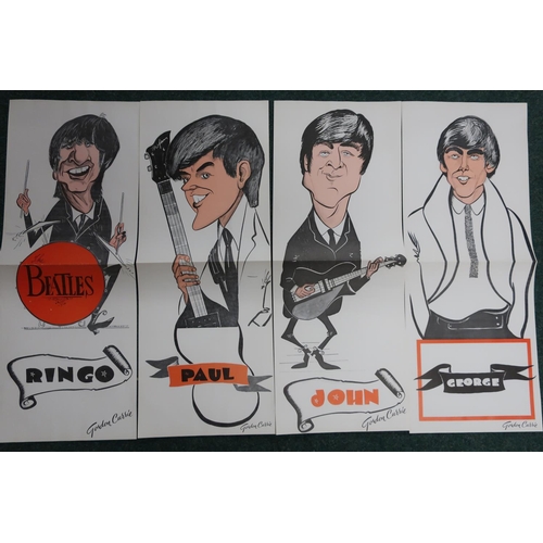 161 - Four The Beatles caricatures by Gordon Currie