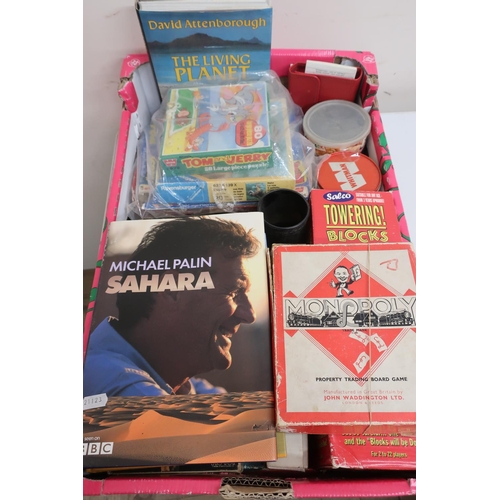 210 - Collection of games including vintage Monopoly, Towering Blocks, Trivial Pursuit Genius Edition, Big... 