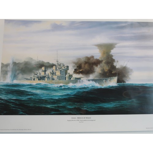 240 - Brian Wood 'HMS Hood - Passing Gibraltar', by the same  artist 'HMS Ark Royal', and by the same arti... 