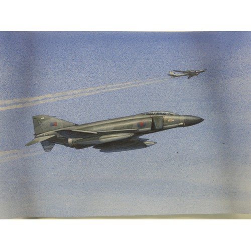 241 - Three limited edition photographic prints by Richard Westcott depicting RAF Phantoms, an acrylic on ... 