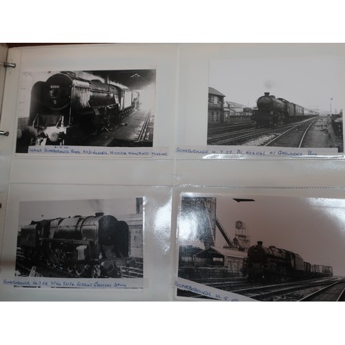 243 - Photographic reprints of Scarborough Railway Station post war, showing the gasworks, polling station... 